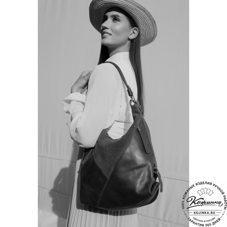 Женская кожаная сумка "Эмилия" (синяя)